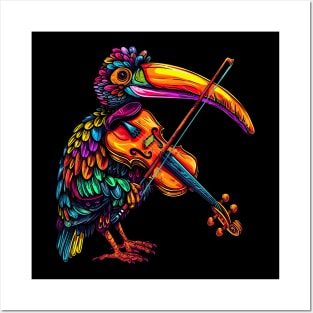 Hornbill Playing Violin Posters and Art